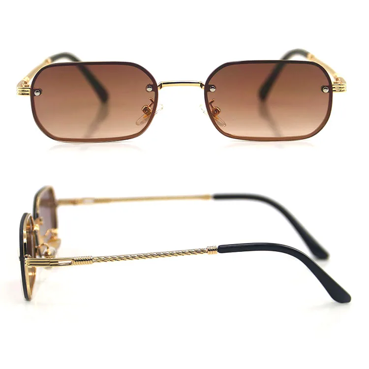 

New fashion small oval metal frame sunglasses man woman high quality designer sunglasses 2021