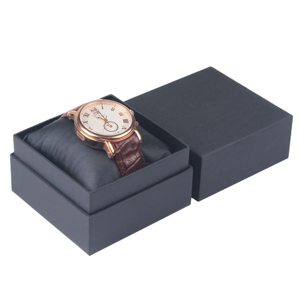 

Low MOQ Classic Custom Logo Cardboard More Color Black Paper Watch Packaging Box In Stock