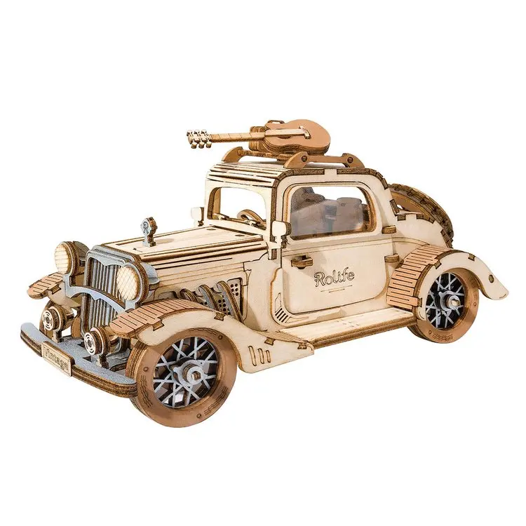 

Robotime Rokr Diy Assemble Toys TG504 Vintage Car Model Jjigsaw Wood Crafts 3D Educational Wooden Puzzle