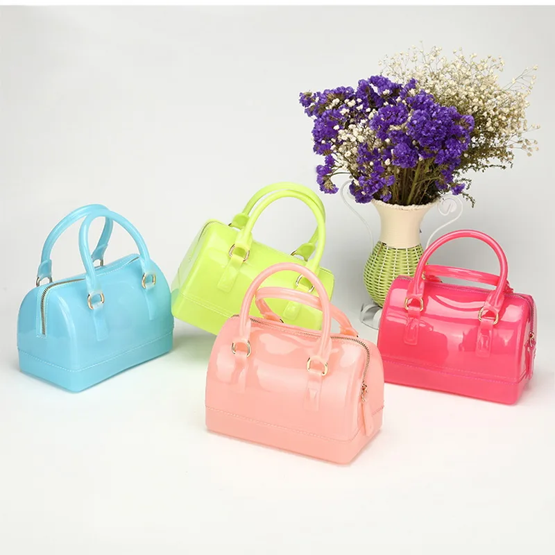 

High Quality Ladies Summer Bucket Bags Waterproof Pvc Shoulder Purses Women Jelly Handbag