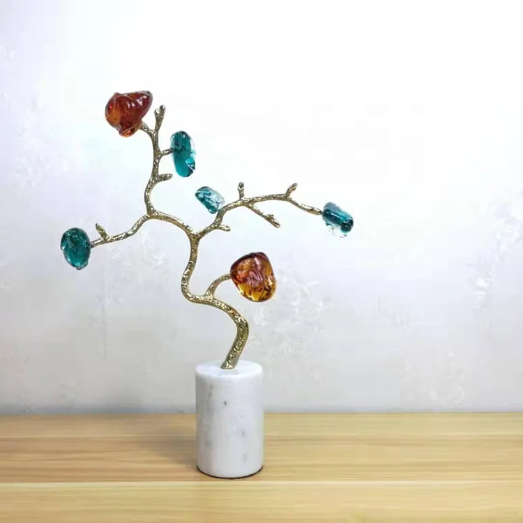 

Simple metal flowerpot decoration marble glaze TV cabinet home furnishings