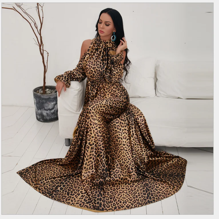 

New Arrival Leopard Women Celebrity Runway Night Clubwear Evening Party Dress