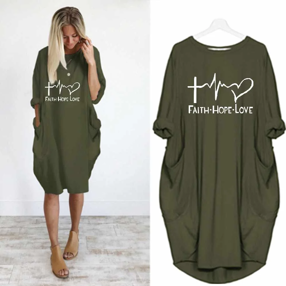 

Plus Size Mid-Length Personalized print T-shirt Women Summer Casual Solid Color Skirt New Fashion Ladies Street Style Dress, Shown