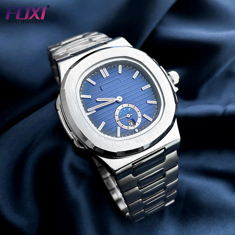 Foxi business jewelry men wrist stainless steel bands quartz watch waterproof watches