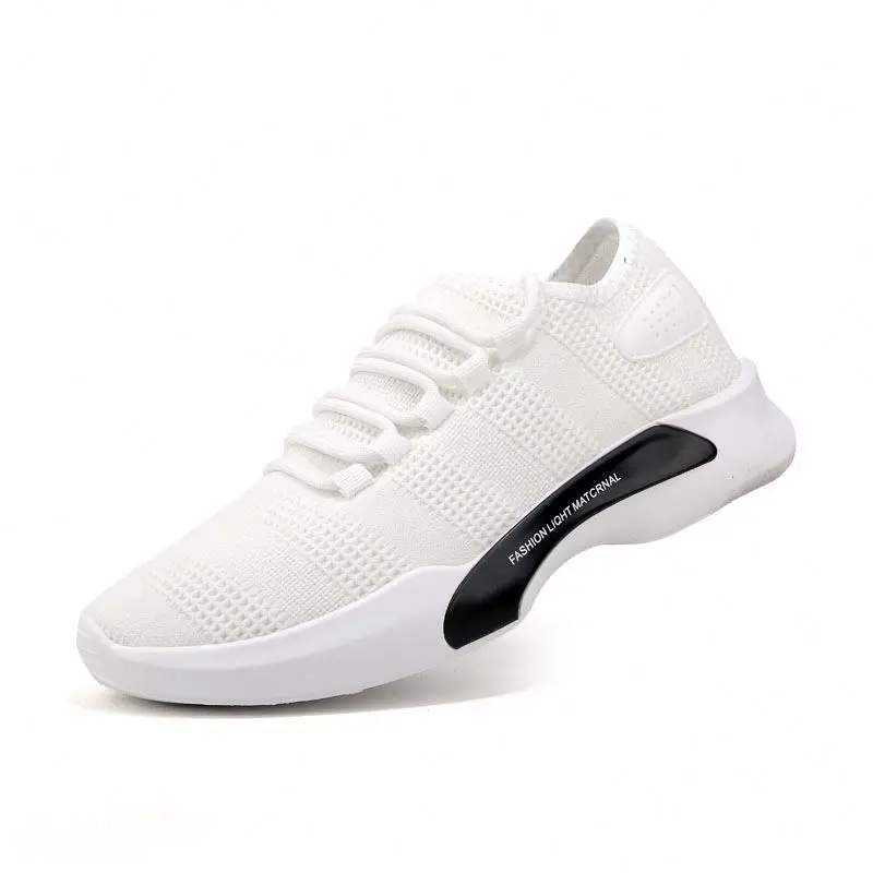 

2020 Summer Latest China manufacturer custom fashion sneakers boys,mesh knit running sports shoes men, Black white grey