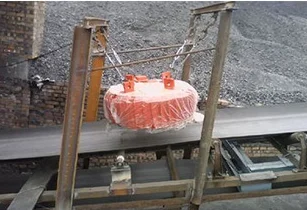 
tire recycling suspended overband waste plastic metal magnetic separator machine for conveyor belts 