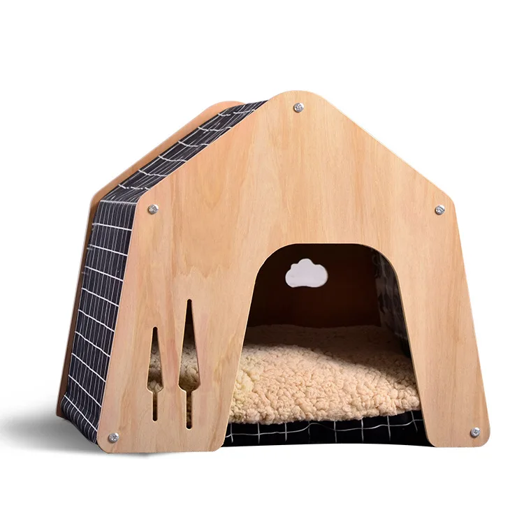 

2021 Lovely Wooden Pet Nest for All Seasons Pet Cages, Carriers & Houses Wood for Dogs Living Room Not Support Leisure Stocked