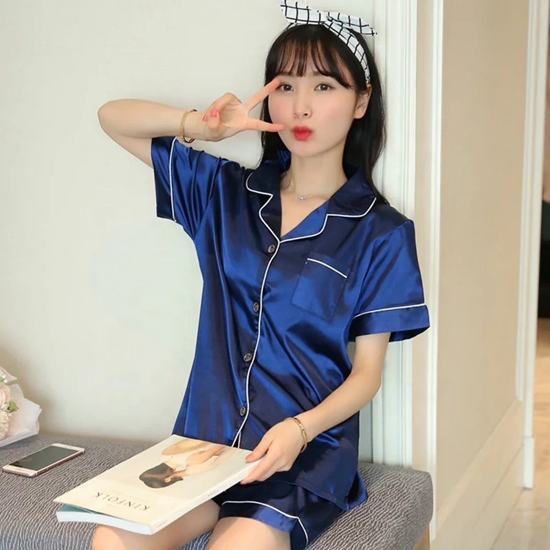 

Summer Sweet Women 2 Pcs Pajamas Short Sleeve Ladies Naughty Nightwear