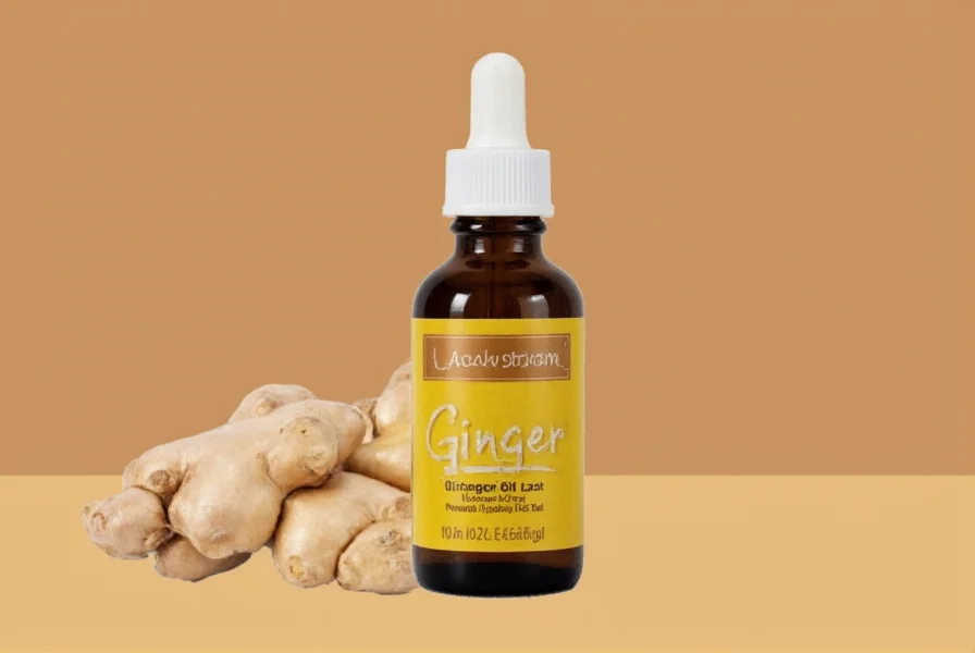 Illustration showing proper dilution ratios for ginger essential oil in various carrier oils for different applications