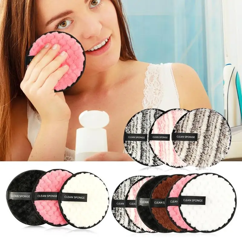 

1/3/6pcs Soft Microfiber Cloth Reusable Makeup Remover Cotton Pad Face Cleansing Washing Puff Cosmetic Tools