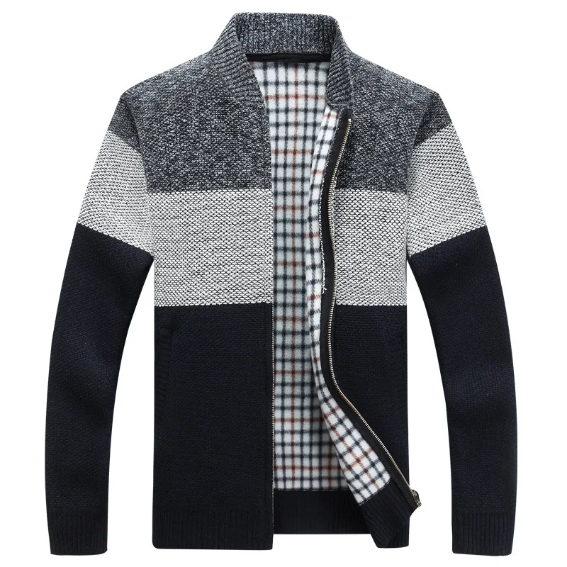 

Men Sweater Tops Knit Clothing Wholesale Apparel Autumn Winter Plus Size Thick Casual Fashion Cardigan Sweater