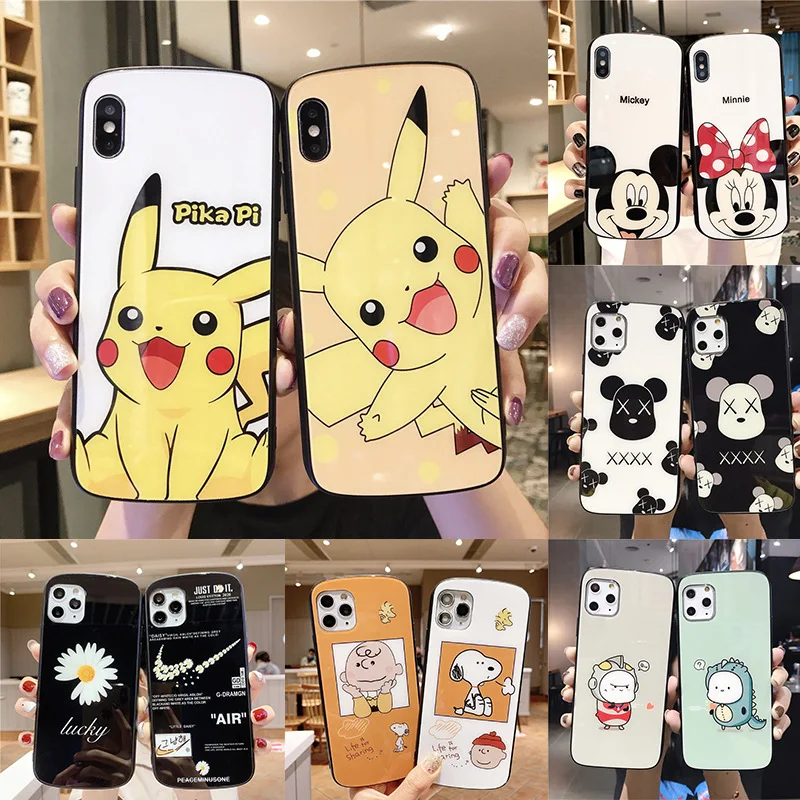 

Popular Hot Sale Instagram Cartoon Animal Logo Printed Phone11pro Case Phone X Protection Case Glass Cover
