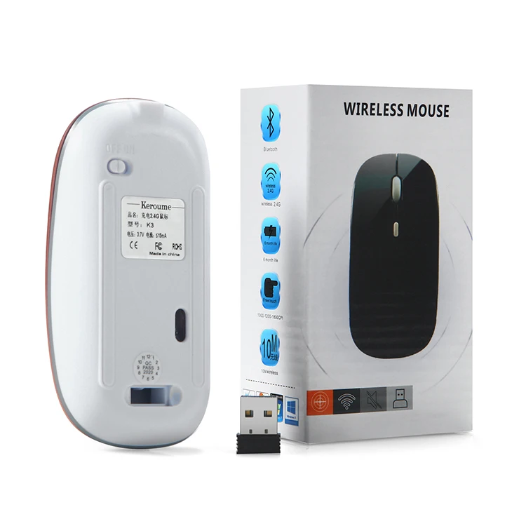 High quality OEM Computer Accessories Slim 2.4g Rechargeable Wireless Mouse