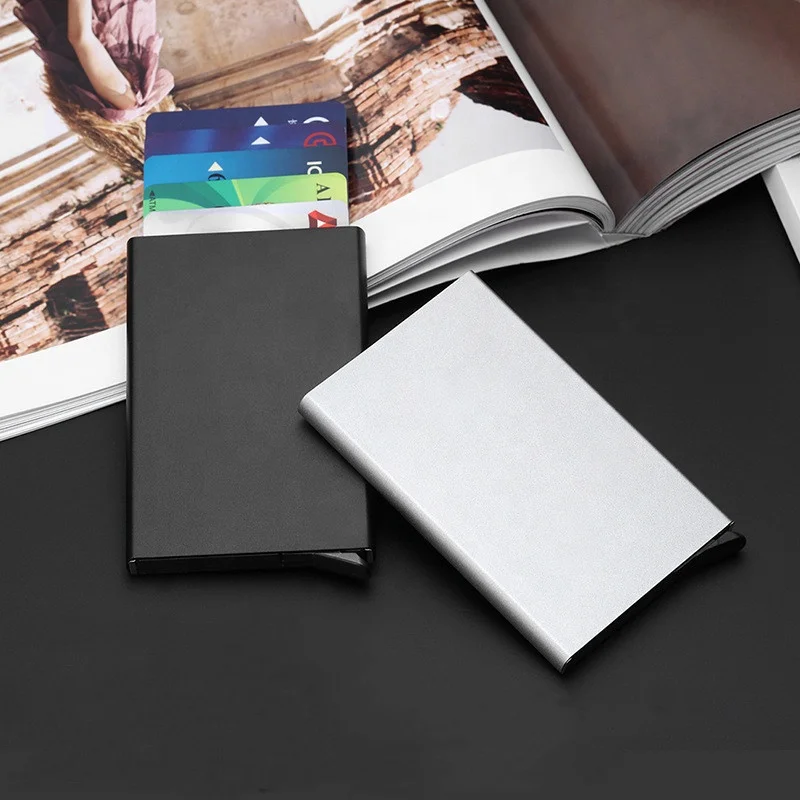 

Aluminum Alloy Card Case Holder Metal Box RFID Blocking Minimalist Credit Card Holder Casual Fashion Card Bag