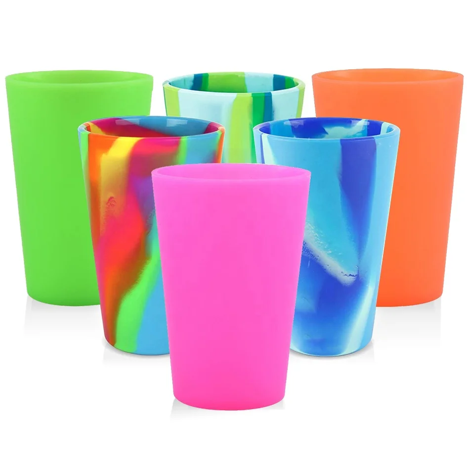 

Heat Resistance 480 ml Silicone Wine Cups 2021 Bpa Free Eco Friendly Silicone Drinking Cup, Customized color