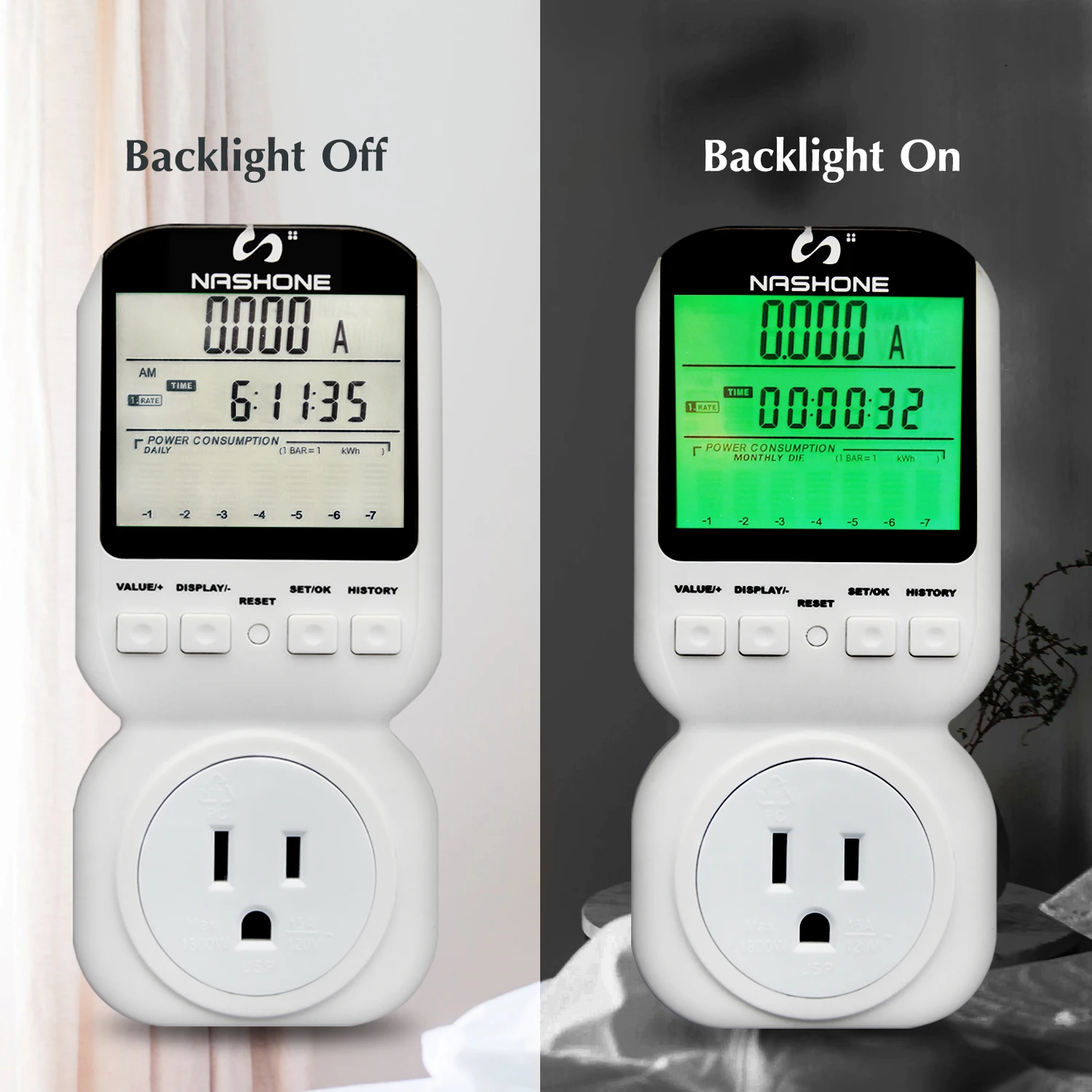 High Accuracy Single Phase Power Meter Plugin Watt Meter Wireless