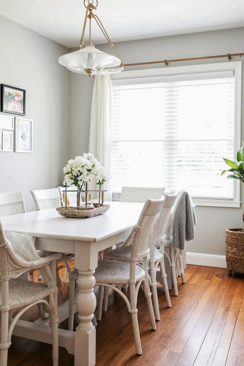 Macrame plant hangers adding texture to a room