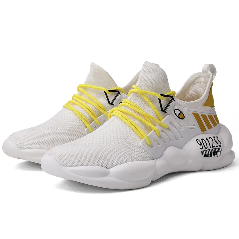 

Latest design fashionable breathable Wholesale cheap lightweight mens white sports running shoes, 3colors
