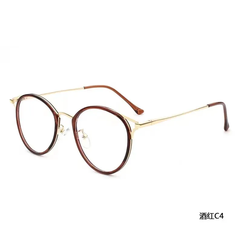 

New retro glasses frame metal glasses frame fashion anti-blue glasses, Four colors can be customized
