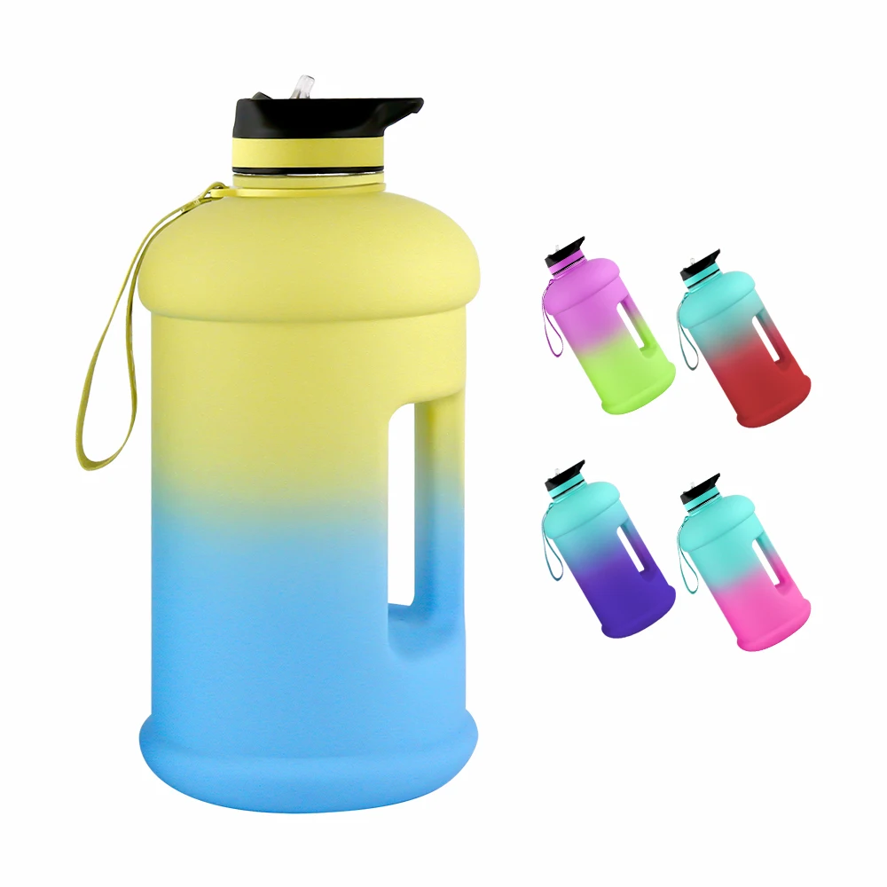 

Wholesale Half Gallon 2.2L BPA FREE Plastic Petg Shaker Bottle Sports Gym Fitness Protein Water Bottle With Straw Lid