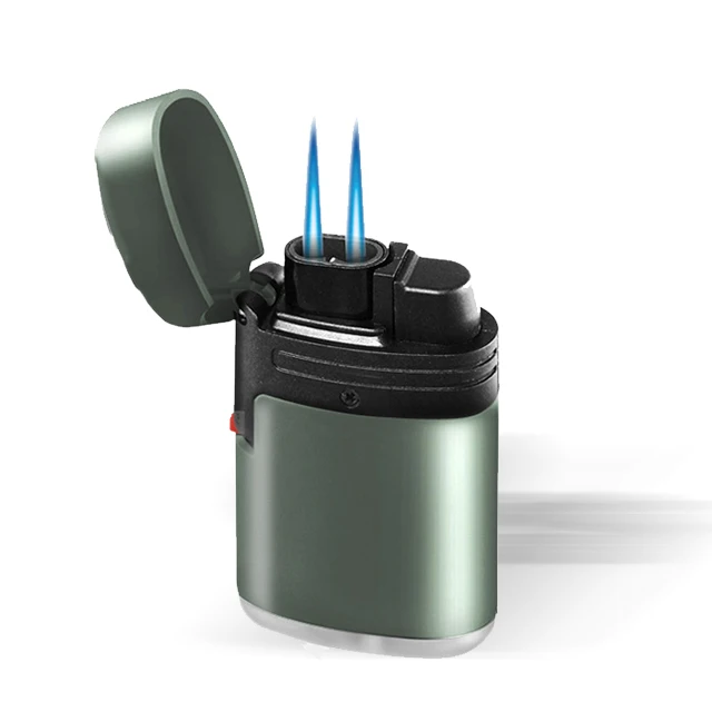 ZENGAZ ZL-2 DUAL FLAME WINDPROOF CIGAR LIGHTER TURBO JET TORCH LIGHTER CUSTOM LOGO