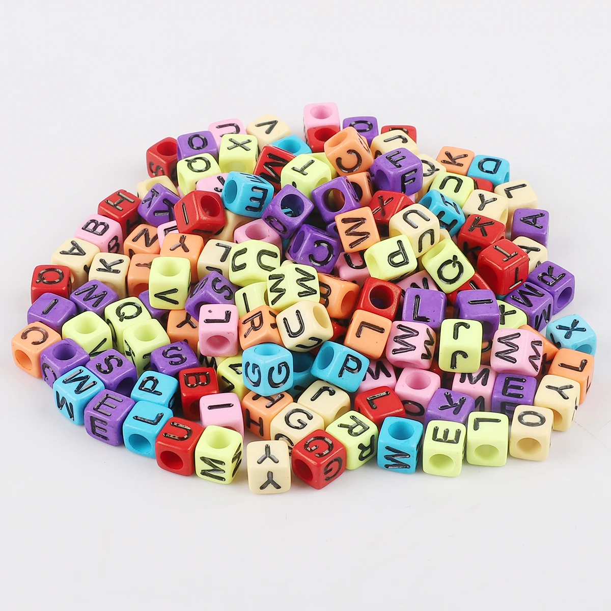 19 Colors 6x6mm Letter Beads Square Digital Alphabet Beads For Diy Crafts Acrylic Beads For