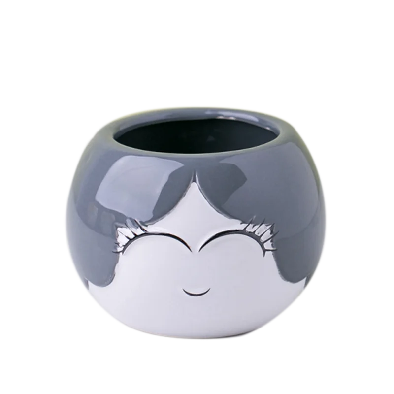 

Mini Jars Little Girl Pattern Ceramic Flower Pot China, Grey