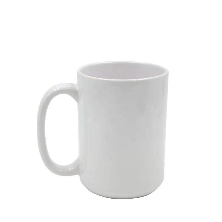 

15 oz White Sublimation Blanks Customized Mugs Coffee Cups Porcelain Ceramic