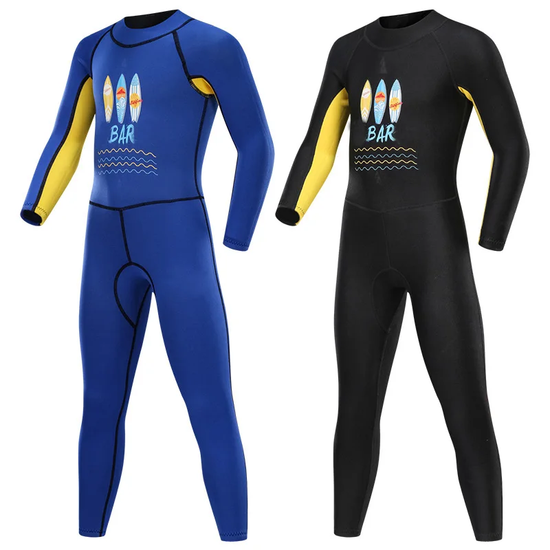 

Custom logo printed neoprene 3mm Full Suit swimming kids wetsuits, Picture shows