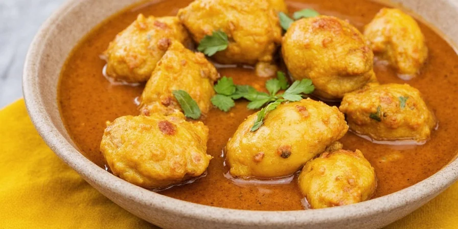 Golden pieces of chicken simmered in butter sauce