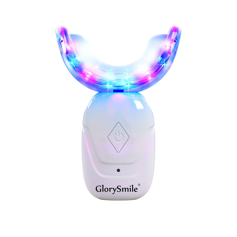 

2021 New Arrival GlorySmile Home Use Rechargeable Whitening Led Light 32 Lamps Wireless Teeth Whitening LED Light Private Logo