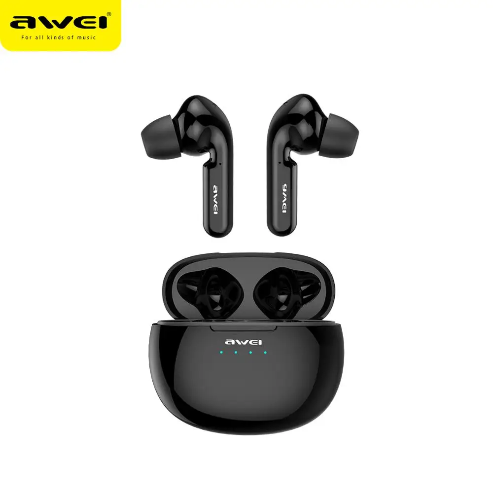 

AWEI T15 / T15P Ture Wireless Earphone TWS noise cancelling earbuds sport headphones for Mobile Phone computer, Black