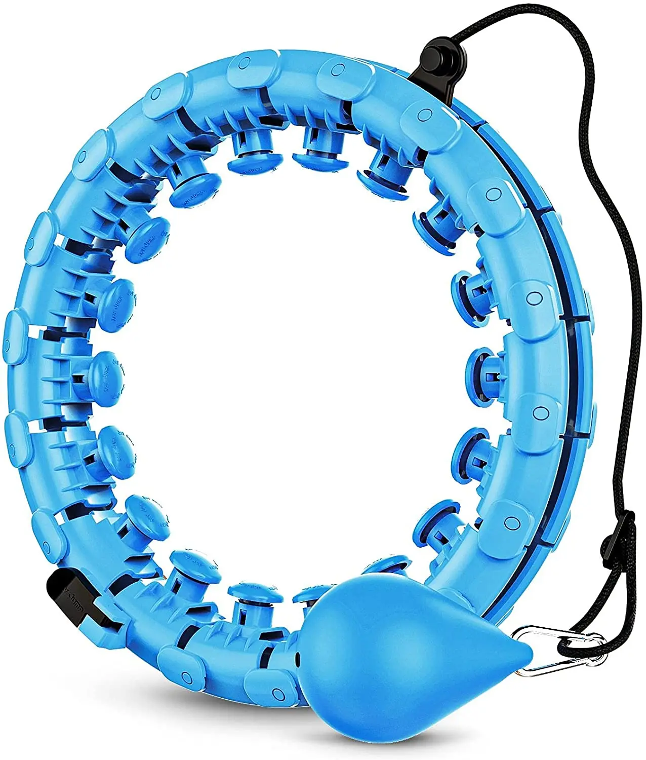 

Adjustable 2 in 1 detachable 24 knots intelligent sport hula circle smart weight fitness hoola hoop, Blue / pink