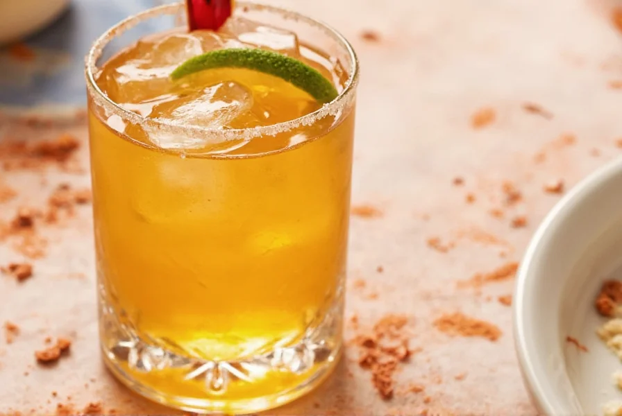 Close-up of Ginger's Revenge cocktail in copper mug with fresh ginger slice garnish and condensation