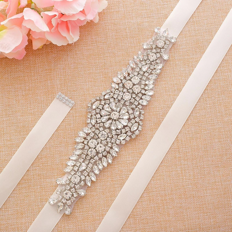 

Wholesale Price Women's Dress Accessories Xiang-shaped Prom Banquet Color Crystal Rhinestone Applique Trimming Belt Decoration
