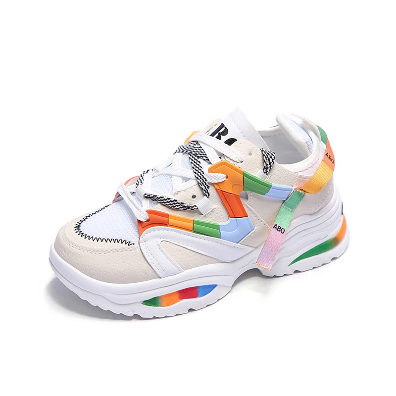 
2020 new girl breathable Mesh sport shoes 1MOQ Custom logo 