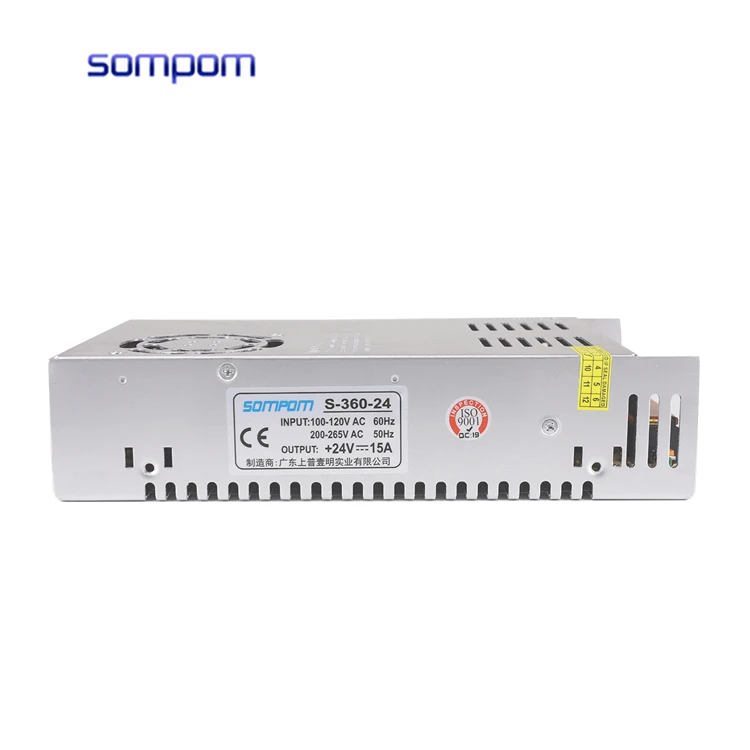 

China Factory Sompom 24V 15A 360W DC Switching Power LED Supply