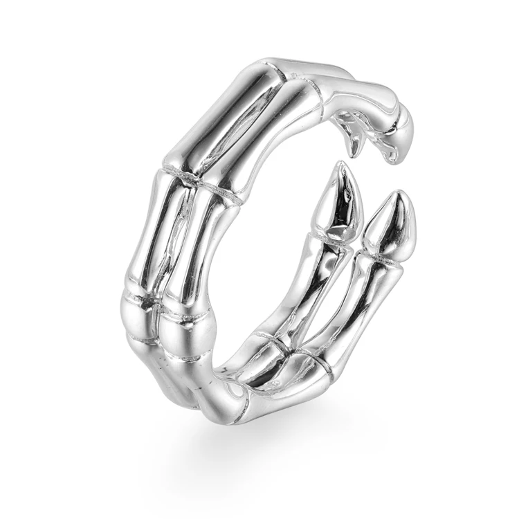 

Punk style 925 sterling silver open ring women trend cool retro skeleton ghost hand ring