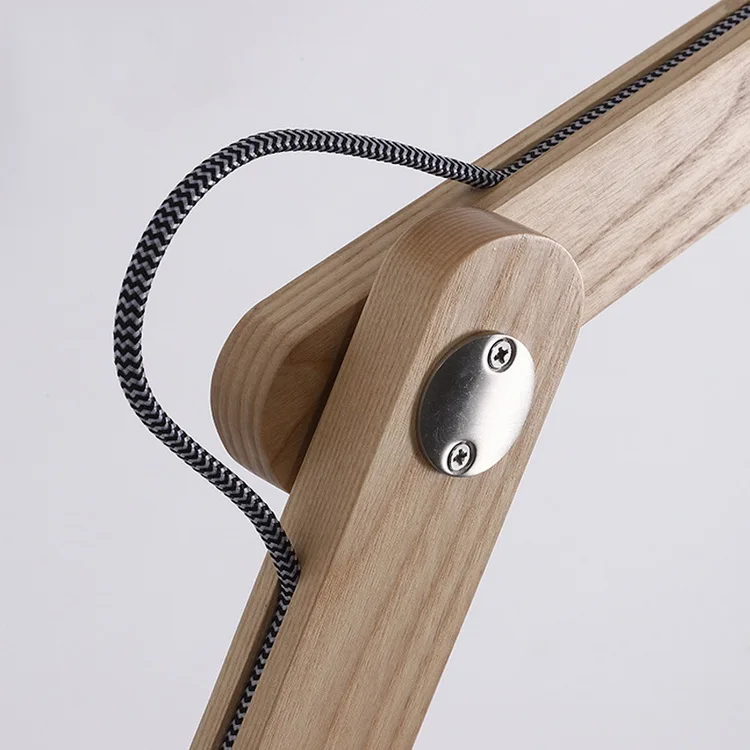 2020 China New Arrival Industry Iron Lampshade Modern Lamp Wooden Adjustable Unique Floor Lighting For Hotel Home