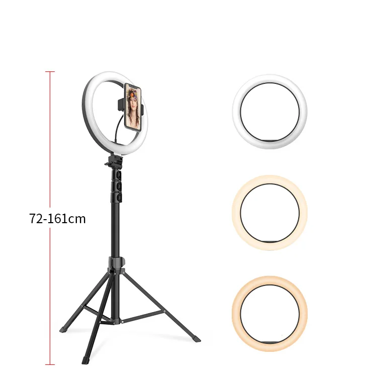 

F-533 10 inch Light Ring Lamp with Three Color Modes, Black