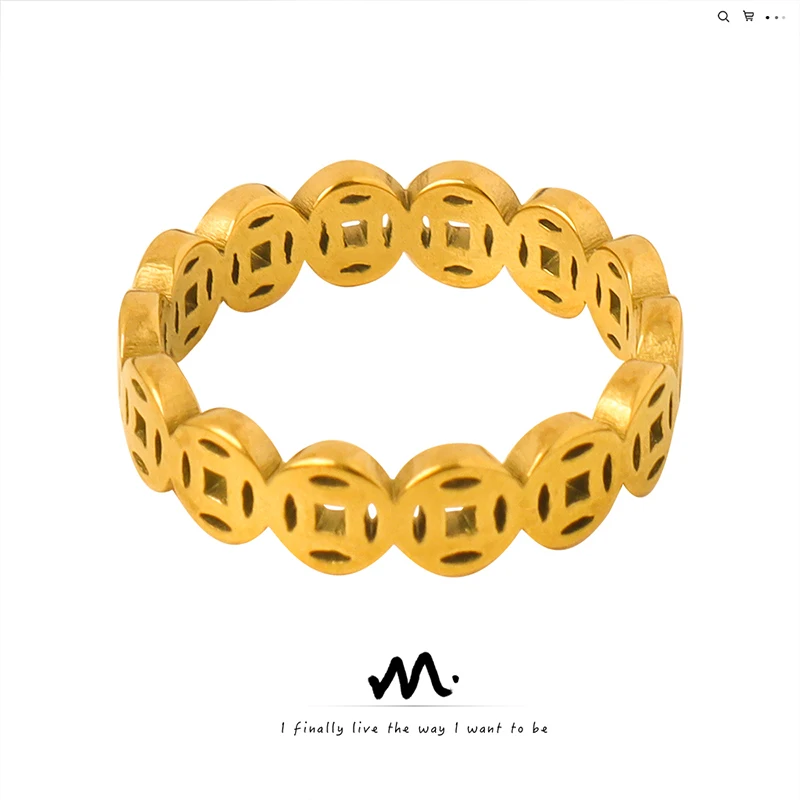 

Fashion Jewelry Rings Fashionable Ancient Coin Decor Ring For Men Women