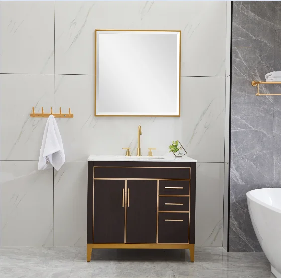 Entop modern design bathroom wall mounted with ceramic wash basin cabinet