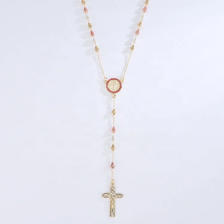 

DTINA Religious Jewelry Cross Pendant Rosary Necklace