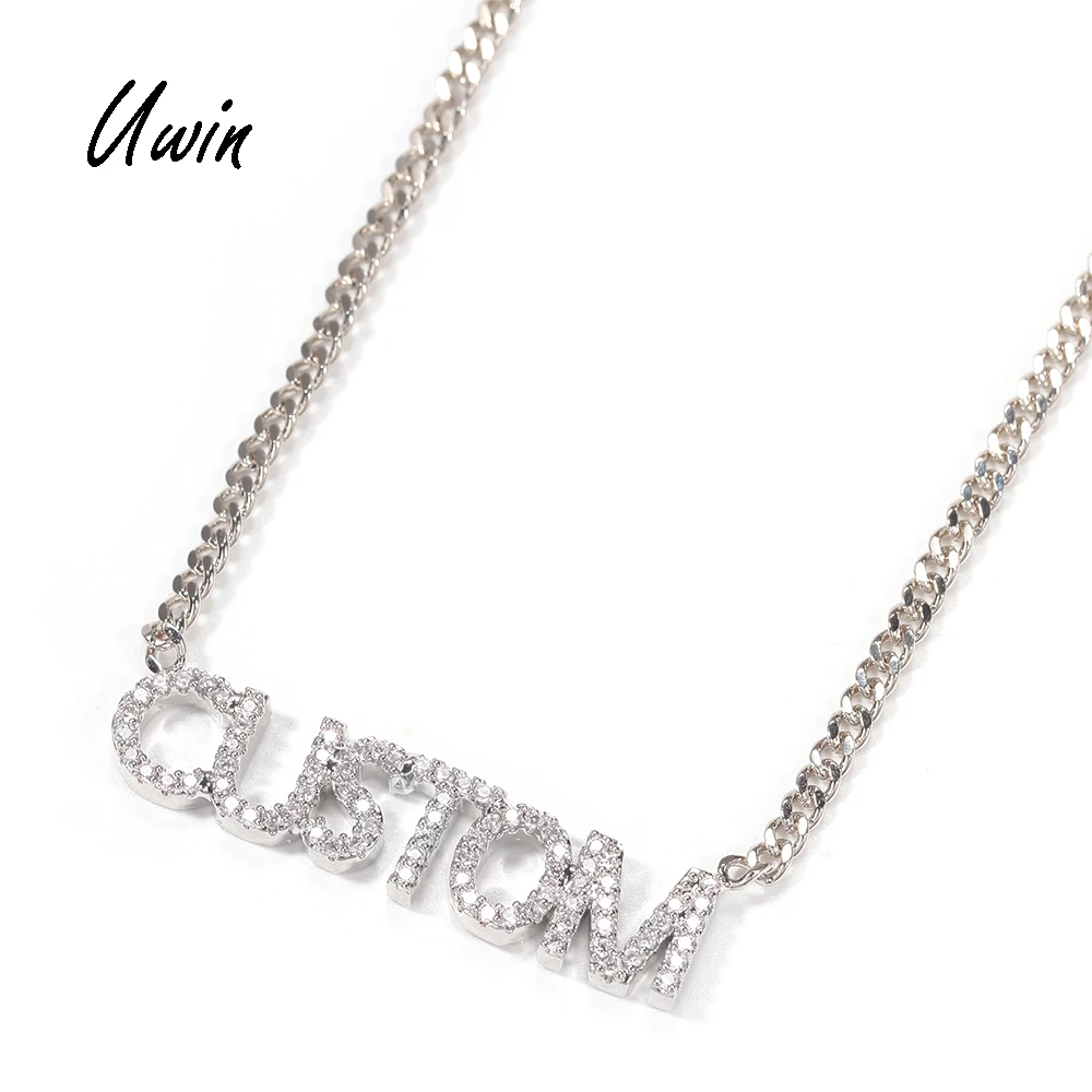 

Custom Name Necklaces Numbers Personalized Zirconia Crystal Pendant Letters Necklace for Women Jewelry