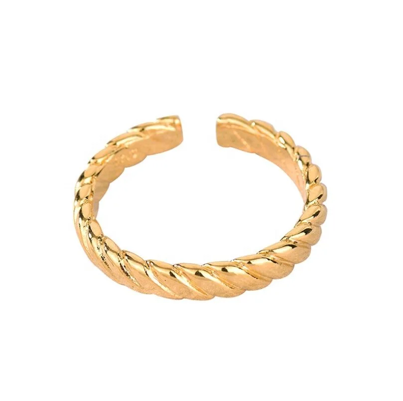 

Bijoux personalized rope shape open design Copper ring Simple Jewelry Adjustable Brass ring joyeria anillos