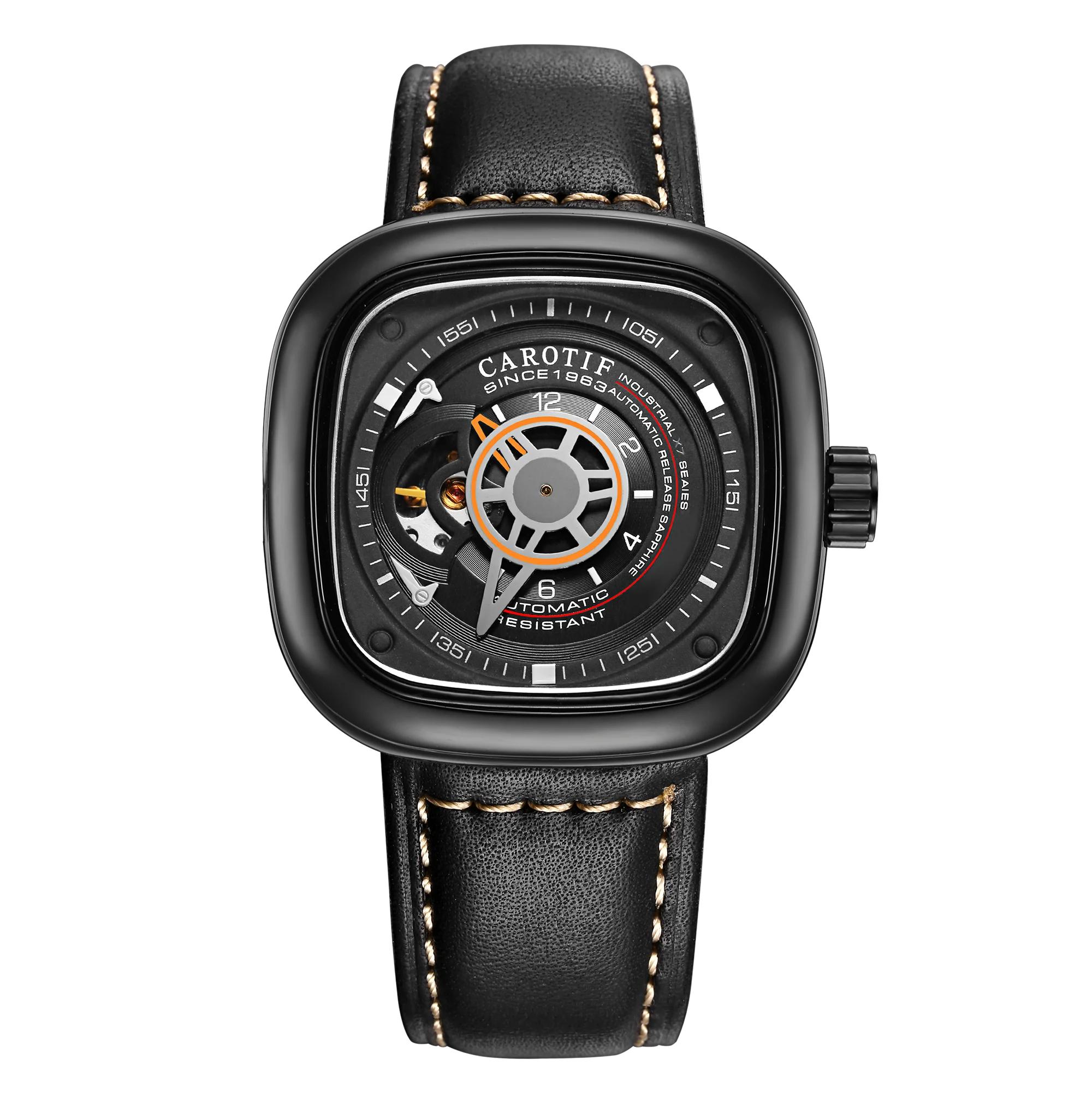

Square unique waterproof mechanical watch explorer series luminous men watch