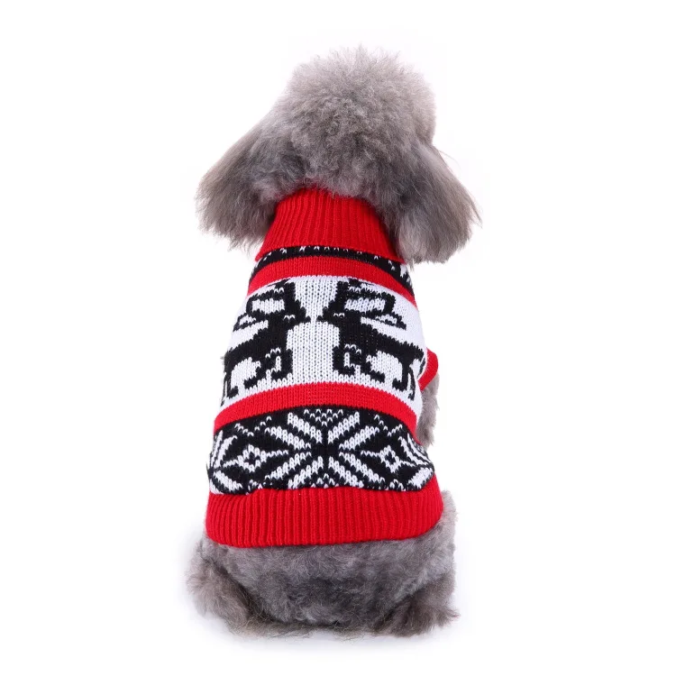 

New Wholesale Pet Puppy Teddy Bulldog Clothing Comfortable Christmas Elk Dog Warm Sweater, 6 colors