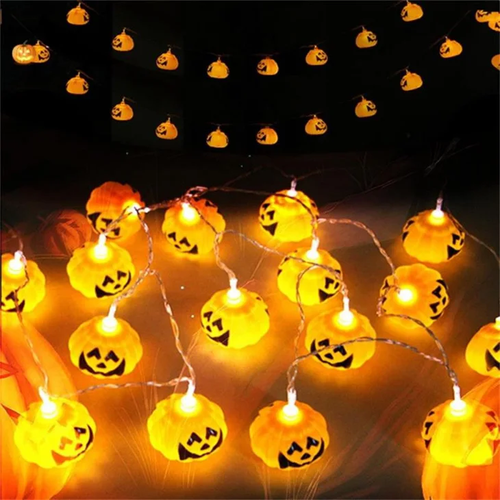 

Halloween Witches Hat Pumpkin String Lights 20 LED Battery Operated Decorative Lights Halloween Thanksgiving Decoration