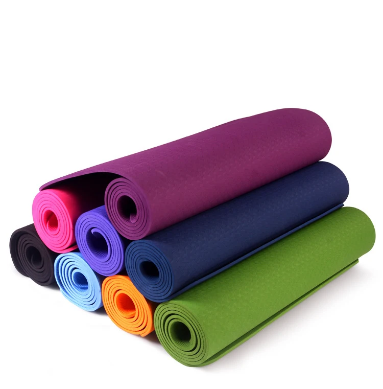 

TPE eco friendly yoga mat for gymnastics, Deep purple, violet,rose red,sweet orange,etc