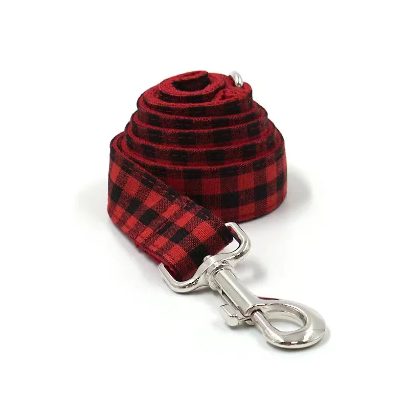 

New classic red and Black Plaid pet traction rope, Customized color